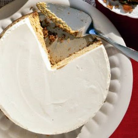 Pumpkin Cheesecake With Gingersnap and Hazelnut Crust