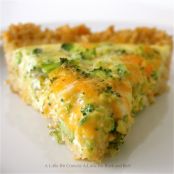 Broccoli and Cheddar Quiche with a Brown Rice Crust