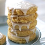 Soft Glazed Pumpkin Sugar Cookies