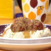 Meatloaf Meatballs with Horseradish Mash and Gravy