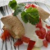Chicken Chimichangas with Sour Cream Sauce