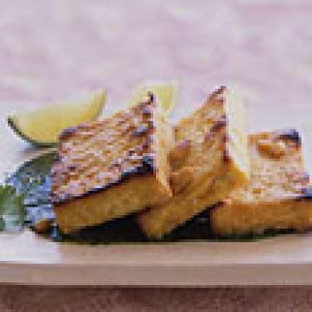 Broiled Tofu with Cilantro Psto