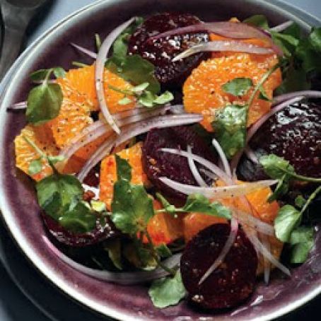 Beet and Tangerine Salad with Cranberry Dressing