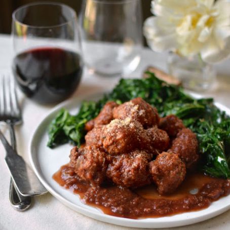 Veal Meatballs in Red Wine Sauce