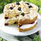Blackberry and Almond Meringue Cake