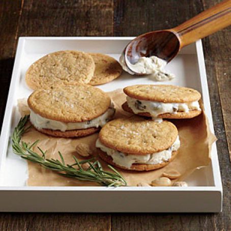 Marcona-Rosemary Ice Cream Sandwiches