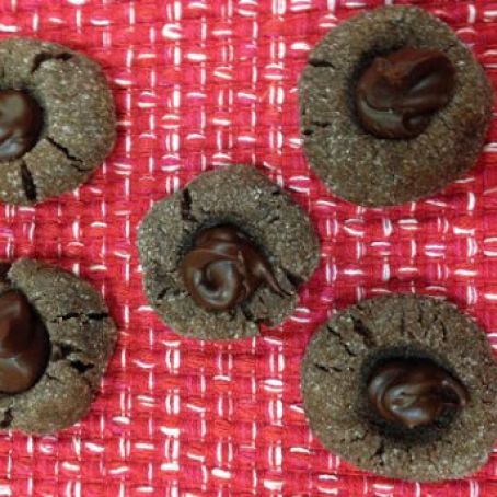 Chocolate Peppermint Thumbprint Cookies