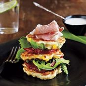 Corn Fritters with Roasted Tomatoes and Lime Aioli