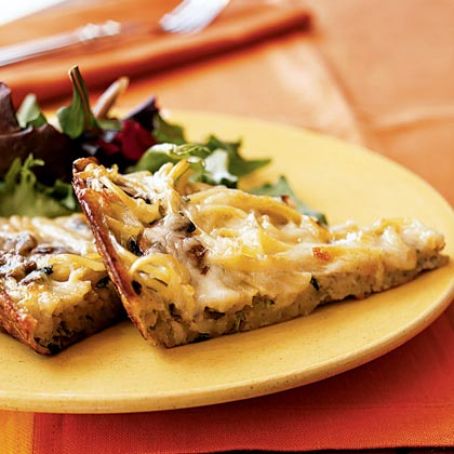 Frittata with Mushrooms, Linguine, and Basil