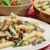 Pasta Florentine with Mushrooms and Spinach