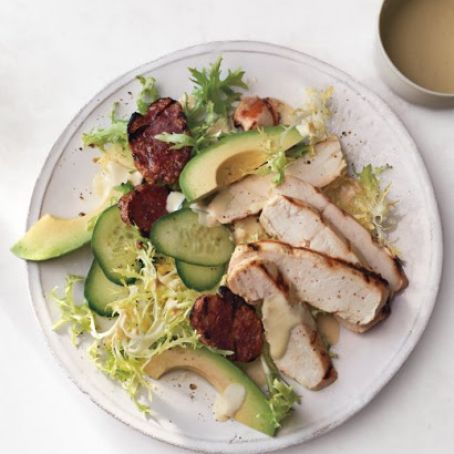 Grilled Mustard Chicken with Salami and Avocado