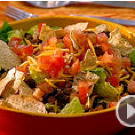 Beef Taco Salad with Chunky Tomato Dressing