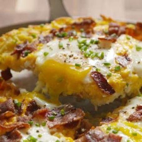 Cheesy Breakfast Pizza