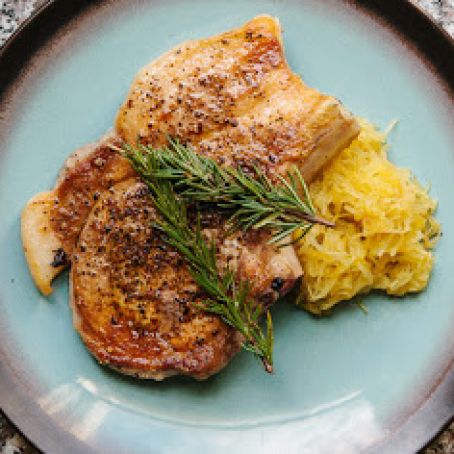 Brined Pork Chops w/Spaghetti Squash (overnight)
