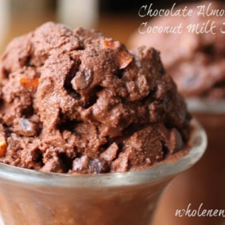 Chocolate Almond Chip Coconut Milk Ice Cream (w/ sugar-free option)