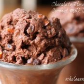 Chocolate Almond Chip Coconut Milk Ice Cream (w/ sugar-free option)