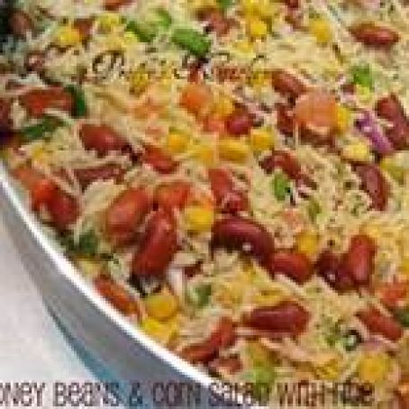 Red Kidney Beans & Corn Salad with Rice