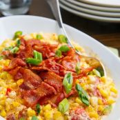 Creamed Corn with Roasted Red Peppers and Bacon
