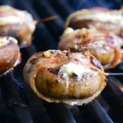 Blue Cheese Filled Bacon Wrapped Mushrooms | Lauren's Latest