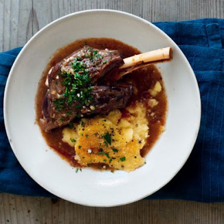 Braised Lamb Shanks with Gremolata and Baked Polenta