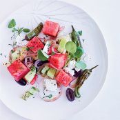 Watermelon, Feta and Charred Pepper Salad