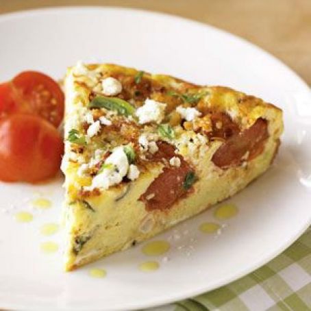 Meals (Cherry Tomato Frittata with Corn, Basil & Goat Cheese)