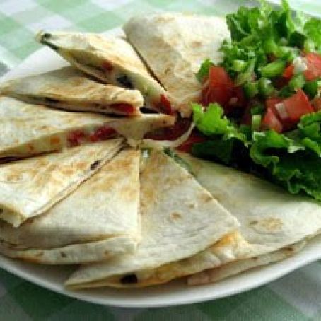QUESADILLAS WITH TOMATOES AND OLIVES