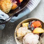 Peach Cobbler with Blueberries & Bourbon
