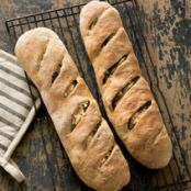 Spinach- and Feta-Stuffed Whole Wheat Baguettes