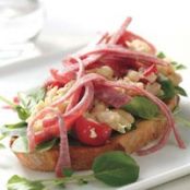 Meals (Salami, White Bean & Watercress Crostini)