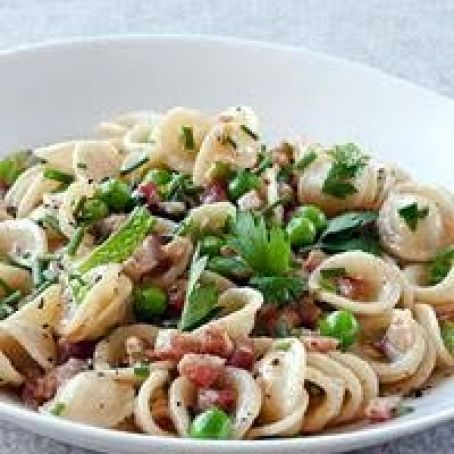 Orecchiette with Pancetta, Peas and Fresh Herbs