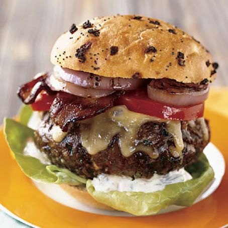 Jalapeno Cheeseburgers w/Bacon & Grilled Onions