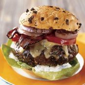 Jalapeno Cheeseburgers w/Bacon & Grilled Onions