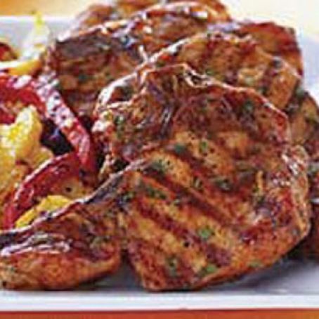 Cilantro-BBQ Grilled Pork Chops
