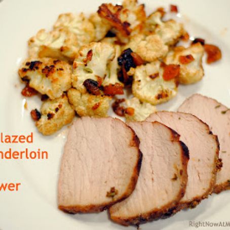 Maple-glazed pork tenderloin with cauliflower