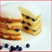 Lemon Layer Cake with Curd and Blueberries