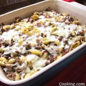 Baked Shells with Pesto, Mozzarella, and Meat Sauce