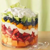 Layered Summer Fruits with Creamy Lime Dressing