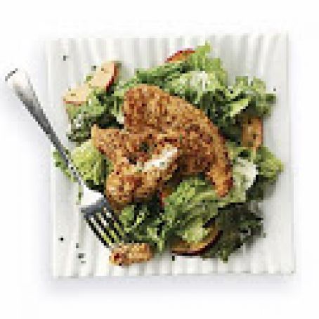 Almond-Crusted Chicken and Nectarine Salad with Buttermilk-Chive Dressing