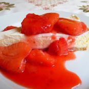 Low Carb White Chocolate Cheesecake with Strawberry Sauce