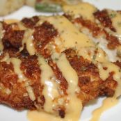Pretzel Chicken with a Mustard-Cheddar Sauce