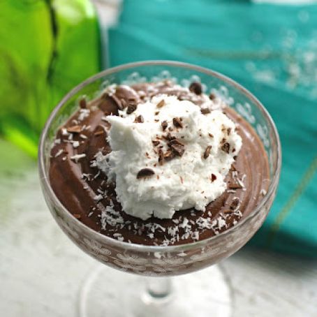 Vegan Chocolate-Almond Mousse with Coconut Whipped Topping