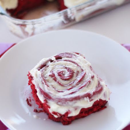 Red Velvet Cake Mix Cinnamon Rolls