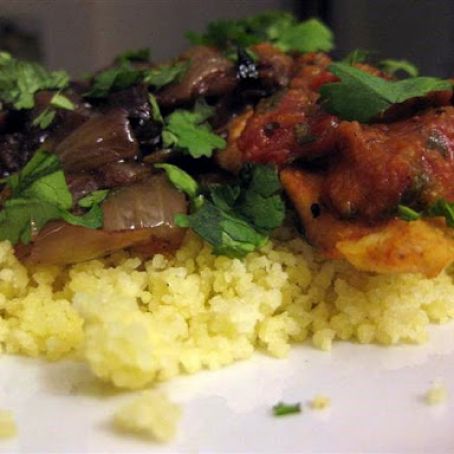 Spiced Chicken and Cinnamon Onions on Couscous