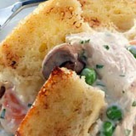 Chicken Pot Pie with Bread Topping