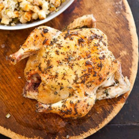 Skillet Roasted Chicken and Stuffing