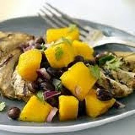 Grilled Cuban Chicken with Black Bean and Mango Salsa