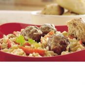 Meatballs and Creamy Rice Skillet Supper