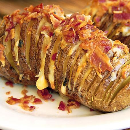 Bacon Cheddar Hasselback Potatoes