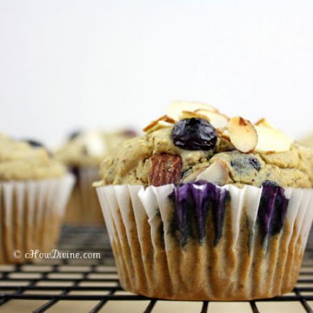 quickbread - Blueberry Almond (Date-Sweetened) Muffins
